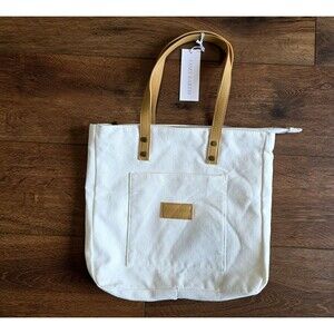 Cozy Earth Zippered Canvas Tote Bag 12"  Lined Minimalist NO Throw Bag Only